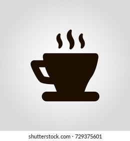 Coffee or tea mug or cup isolated flat vector icon