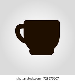 Coffee or tea mug or cup isolated flat vector icon