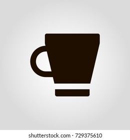 Coffee or tea mug or cup isolated flat vector icon