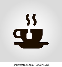 Coffee or tea mug or cup isolated flat vector icon
