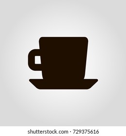 Coffee or tea mug or cup isolated flat vector icon