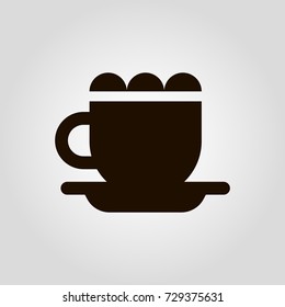 Coffee or tea mug or cup isolated flat vector icon