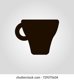 Coffee or tea mug or cup isolated flat vector icon