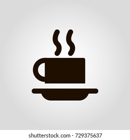 Coffee or tea mug or cup isolated flat vector icon