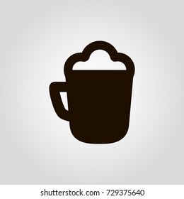 Coffee or tea mug or cup isolated flat vector icon