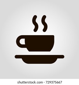 Coffee or tea mug or cup isolated flat vector icon