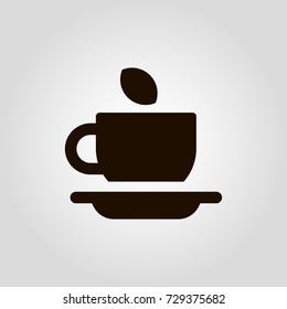 Coffee or tea mug or cup isolated flat vector icon