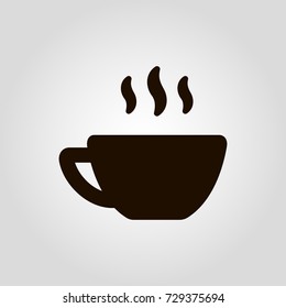 Coffee or tea mug or cup isolated flat vector icon