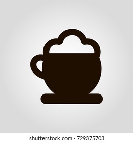 Coffee or tea mug or cup isolated flat vector icon