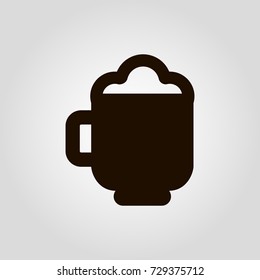Coffee or tea mug or cup isolated flat vector icon