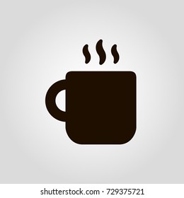 Coffee or tea mug or cup isolated flat vector icon