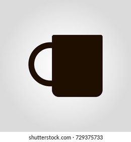 Coffee or tea mug or cup isolated flat vector icon