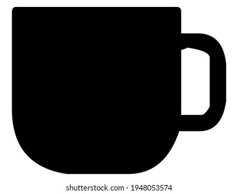 Café o taza de té, taza, vector, ilustración, en color negro y blanco, aislado en fondo blanco
