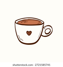 Icono de taza de café o té con capuchino, café con leche, espresso, americano. Adecuado para logotipos de cafeterías, menús de bebidas y diseños de bebidas acogedores.