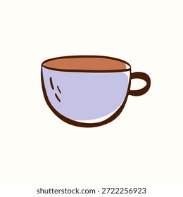 Kaffee- oder Teebecher-Symbol mit Cappuccino, Latte, Espresso, Americano. Geeignet für Café-Logos, Getränke-Menüs und gemütliche Getränke-Designs.