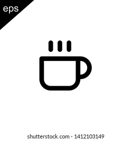 coffee tea mug icon line outline design vector symbol