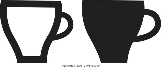 coffee, tea mug icon vector art