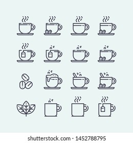 Coffee and Tea Mug Icons Vector Set