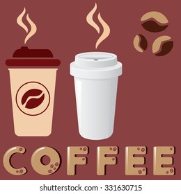 Coffee or tea  paper cup set