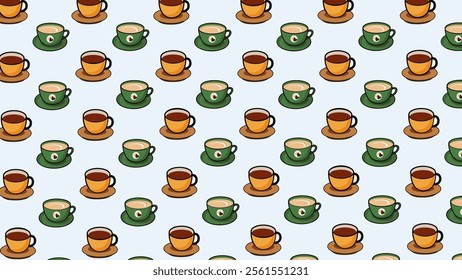 Coffee, tea pattern background. Coffee, tea illustration pattern. Coffee, tea background. Perfect for fabrics, print, textile, wallpaper, and pre-made home decor. SSTKbackgrounds 