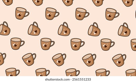 Coffee, tea pattern background. Coffee, tea illustration pattern. Coffee, tea background. Perfect for fabrics, print, textile, wallpaper, and pre-made home decor. SSTKbackgrounds 