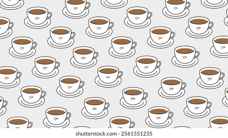 Coffee, tea pattern background. Coffee, tea illustration pattern. Coffee, tea background. Perfect for fabrics, print, textile, wallpaper, and pre-made home decor. SSTKbackgrounds 