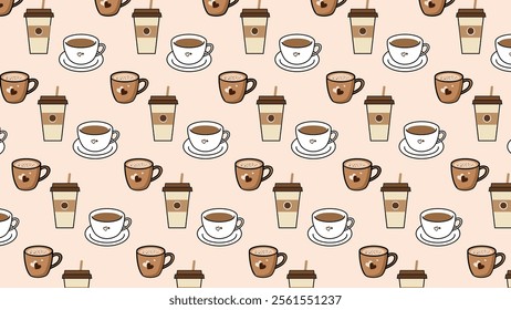 Coffee, tea pattern background. Coffee, tea illustration pattern. Coffee, tea background. Perfect for fabrics, print, textile, wallpaper, and pre-made home decor. SSTKbackgrounds 