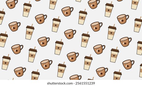 Coffee, tea pattern background. Coffee, tea illustration pattern. Coffee, tea background. Perfect for fabrics, print, textile, wallpaper, and pre-made home decor. SSTKbackgrounds 