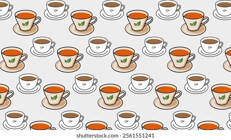 Coffee, tea pattern background. Coffee, tea illustration pattern. Coffee, tea background. Perfect for fabrics, print, textile, wallpaper, and pre-made home decor. SSTKbackgrounds 