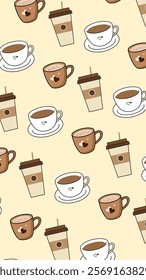 Coffee, tea pattern background. Coffee, tea illustration pattern. Coffee, tea background. Perfect for fabrics, print, textile, wallpaper, and pre-made home decor. SSTKbackgrounds