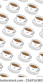 Coffee, tea pattern background. Coffee, tea illustration pattern. Coffee, tea background. Perfect for fabrics, print, textile, wallpaper, and pre-made home decor. SSTKbackgrounds