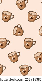 Coffee, tea pattern background. Coffee, tea illustration pattern. Coffee, tea background. Perfect for fabrics, print, textile, wallpaper, and pre-made home decor. SSTKbackgrounds