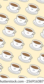 Coffee, tea pattern background. Coffee, tea illustration pattern. Coffee, tea background. Perfect for fabrics, print, textile, wallpaper, and pre-made home decor. SSTKbackgrounds