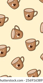 Coffee, tea pattern background. Coffee, tea illustration pattern. Coffee, tea background. Perfect for fabrics, print, textile, wallpaper, and pre-made home decor. SSTKbackgrounds