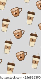 Coffee, tea pattern background. Coffee, tea illustration pattern. Coffee, tea background. Perfect for fabrics, print, textile, wallpaper, and pre-made home decor. SSTKbackgrounds