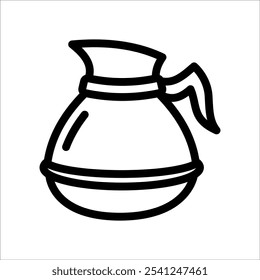 Coffee, tea pot in outline vector design