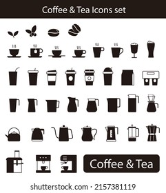 Coffee tea related icons, vector illustration