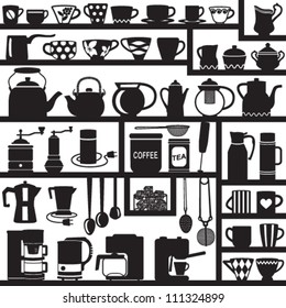 Coffee and tea related silhouettes