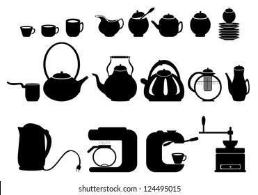 Coffee and tea related silhouettes