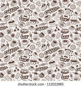 coffee and tea - seamless background