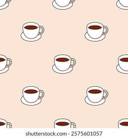 Coffee, tea seamless pattern. Coffee, tea illustration. Coffee, tea background. Perfect for fabric, textile, wallpaper, decor, illustration, print, packaging of products. SSTKbackgrounds