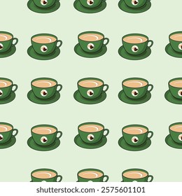Coffee, tea seamless pattern. Coffee, tea illustration. Coffee, tea background. Perfect for fabric, textile, wallpaper, decor, illustration, print, packaging of products. SSTKbackgrounds