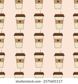 Coffee, tea seamless pattern. Coffee, tea illustration. Coffee, tea background. Perfect for fabric, textile, wallpaper, decor, illustration, print, packaging of products. SSTKbackgrounds