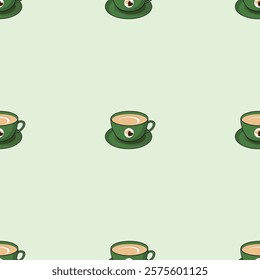 Coffee, tea seamless pattern. Coffee, tea illustration. Coffee, tea background. Perfect for fabric, textile, wallpaper, decor, illustration, print, packaging of products. SSTKbackgrounds