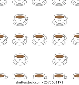 Coffee, tea seamless pattern. Coffee, tea illustration. Coffee, tea background. Perfect for fabric, textile, wallpaper, decor, illustration, print, packaging of products. SSTKbackgrounds