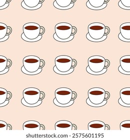 Coffee, tea seamless pattern. Coffee, tea illustration. Coffee, tea background. Perfect for fabric, textile, wallpaper, decor, illustration, print, packaging of products. SSTKbackgrounds