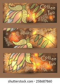 coffee. tea. set of banners