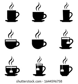 coffee and tea set icon with a white background