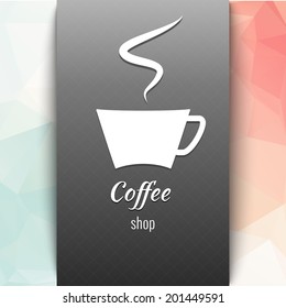 Coffee / tea shop card design tamplate. Coffee house