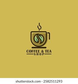 coffee and tea shop logo design inspiration vector